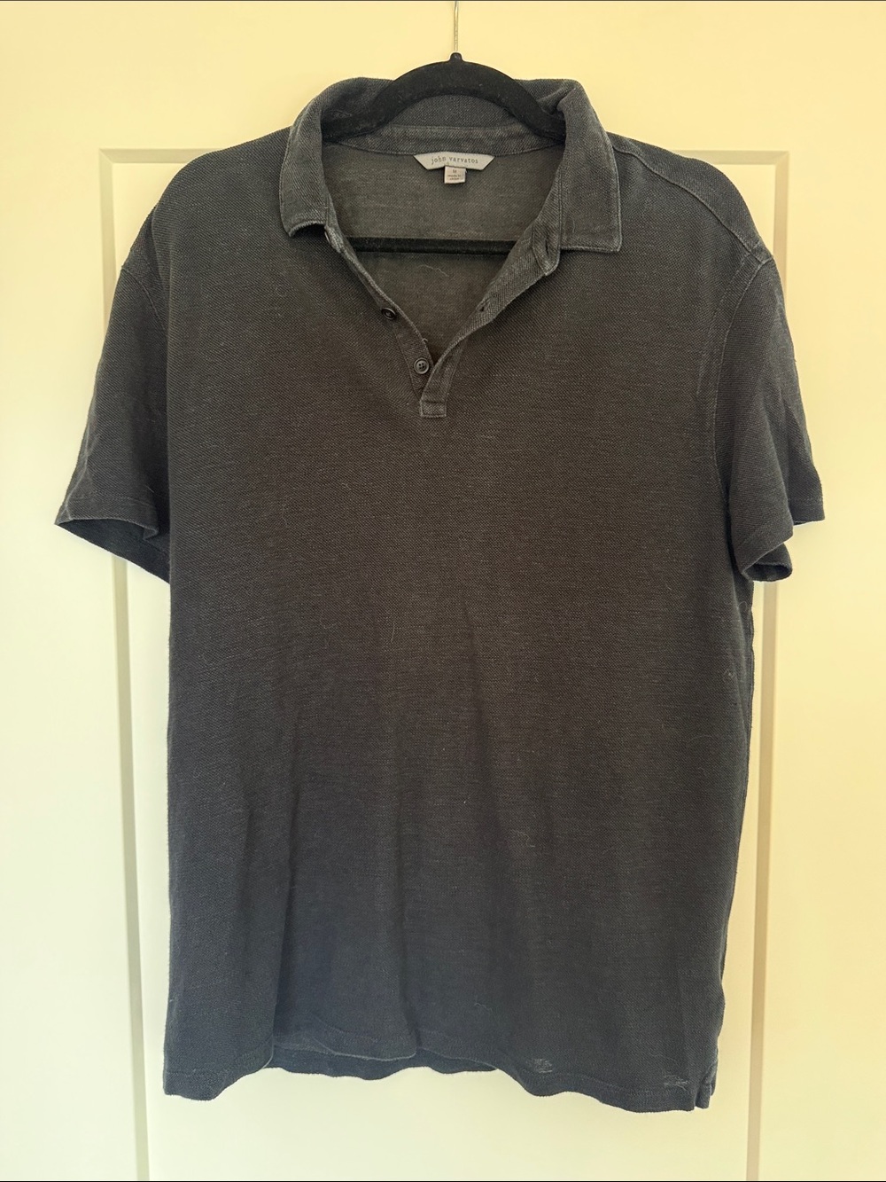 John Varvatos Black Short-Sleeve Polo